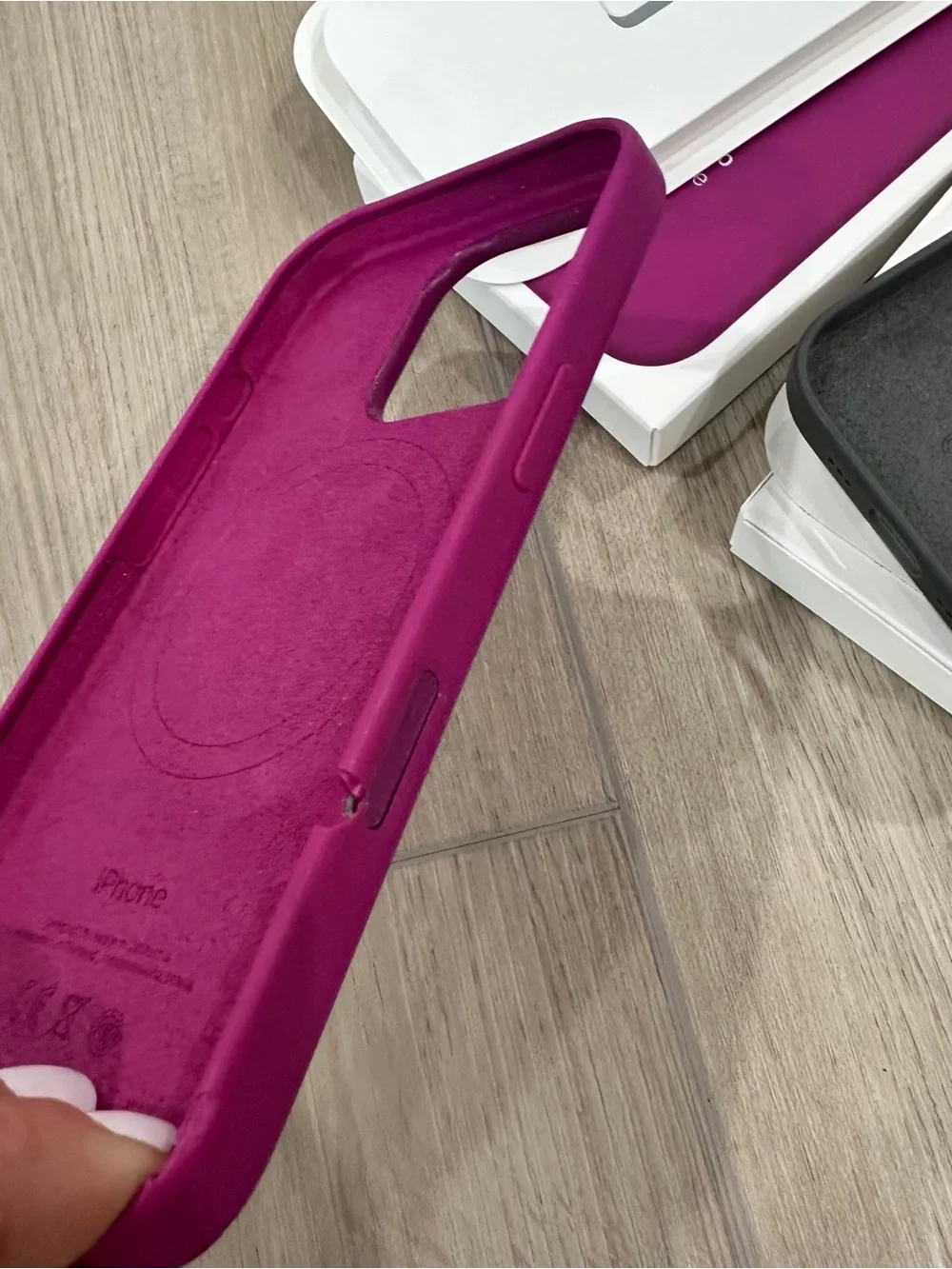 Magsafe iPhone 16 Pro Original‌ Silicone Magnetic Case Fuchsia Pink,Grey, white
